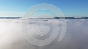 Windpower turbines in the fog in County Donegal - Ireland