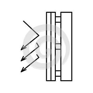 windproof layer line icon vector illustration