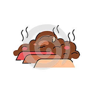 Windrow composting color line icon. Composting. Vector isolated element.