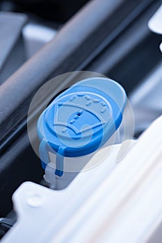 Windshield washer fluid reservoir cap close-up