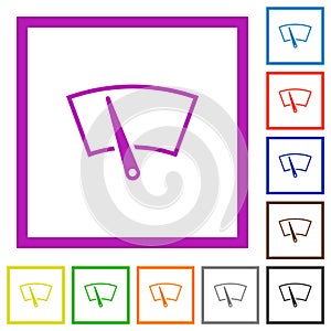 Windshield wiper flat framed icons