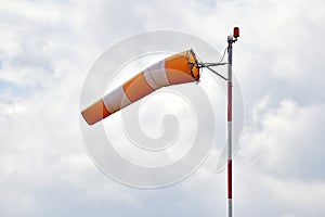 Windsock blown by the wind