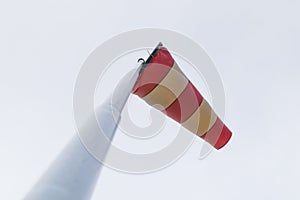 Windsock determining the direction and strength of wind speed