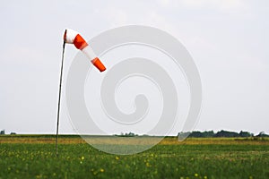 Windsock on grass runway