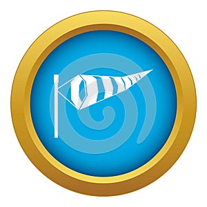 Windsock icon blue vector isolated