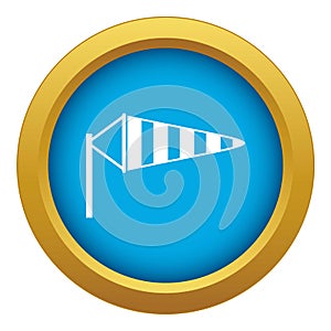 Windsock icon blue vector isolated