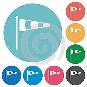 Windsock indicator solid flat round icons