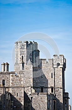 Windsor castle with blue sky background.
