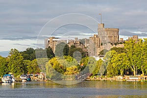 Windsor Castle overlooking the River Thames, England