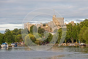 Windsor Castle overlooking the River Thames, England