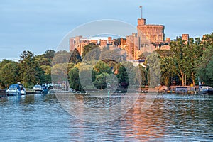 Windsor Castle overlooking the River Thames, England