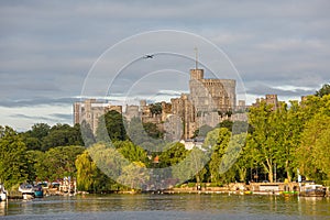 Windsor Castle overlooking the River Thames, England