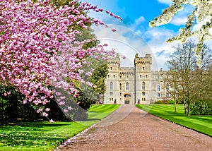 Windsor castle in spring, London suburbs, UK