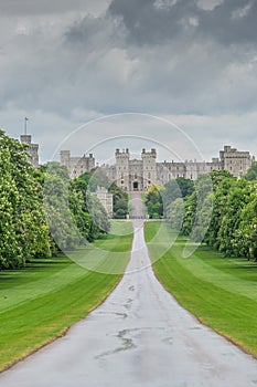 Windsor Castle, UK view from the long walk