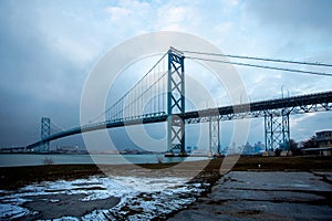 Windsor Ontario Ambassador Bridge to Detroit Michigan