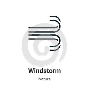 Windstorm vector icon on white background. Flat vector windstorm icon symbol sign from modern nature collection for mobile concept