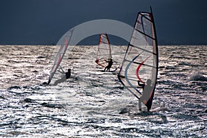 Windsurf in the evening photo