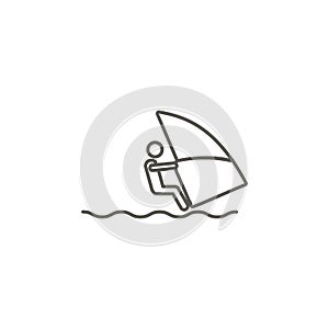 Windsurf sea vector icon. Simple element illustration from map and navigation concept. Windsurf sea vector icon. Real estate