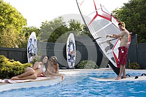 Windsurfer in pool