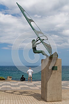 Windsurfer statue in Pozo Izquierdo. Gran Canaria, photo