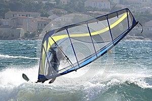Windsurfer in strong wind