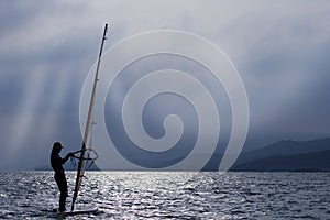 WINDSURFER and sunset