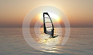 Windsurfer in the sunset