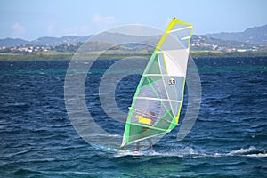 Windsurfing in the bay of Fort-de-France Martinique, France