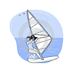 Windsurfing fun isolated cartoon vector illustrations