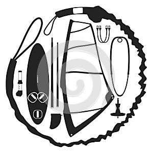 Windsurfing kit vector pattern