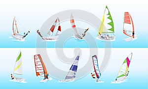 Windsurfing sport set.