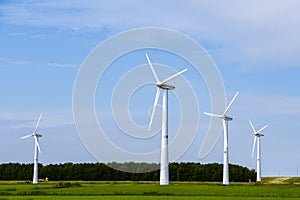 Windturbines  near Harlingen in the dutch landscape