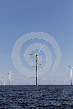 Windturbines in the water.