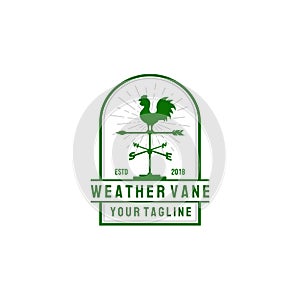 Weather vane logo design in vintage style