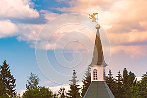 Windvane on top of church tower in Russia