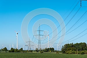 Windwheels and power transmission lines in Germany