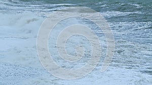 Windy Bad Weather. Scenic Seascape Background. Dark Water Background. Static.