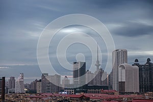 A windy day in china, harbin dragon tower