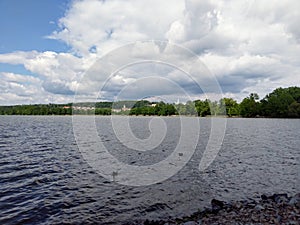 Windy day at the lake in Hluboka nad Vltavou