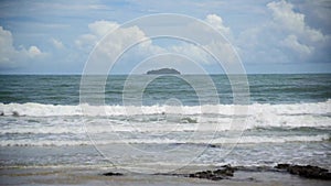 On a windy day at Suan Wang Kaew Beach, Rayong Province