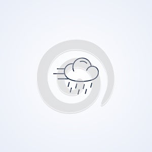 Windy and downpour, vector best gray line icon