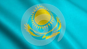 Windy Flag of Republic of Kazakhstan