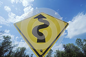 Windy road sign