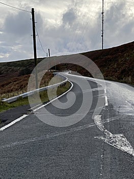 Windy road to Holme moss photo