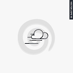 Windy, weather, linear style sign for mobile concept and web design