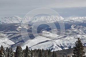 Windy Winter Day in the Gore Range, Beaver Creek Ski Area, Avon, Colorado