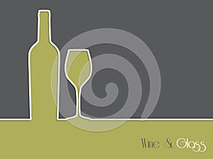 Wine advertisement background design with bottle and glass