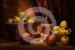 Wine and apples