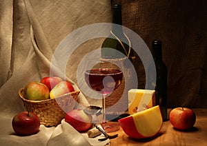 Wine and apples