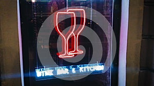wine bar neon sign restaurant kitchen night life alcohol party